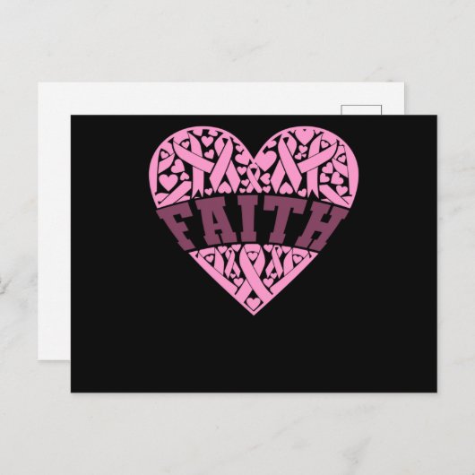 信仰ピンクハート乳がん認識度 案内ポストカード (正面/裏面)