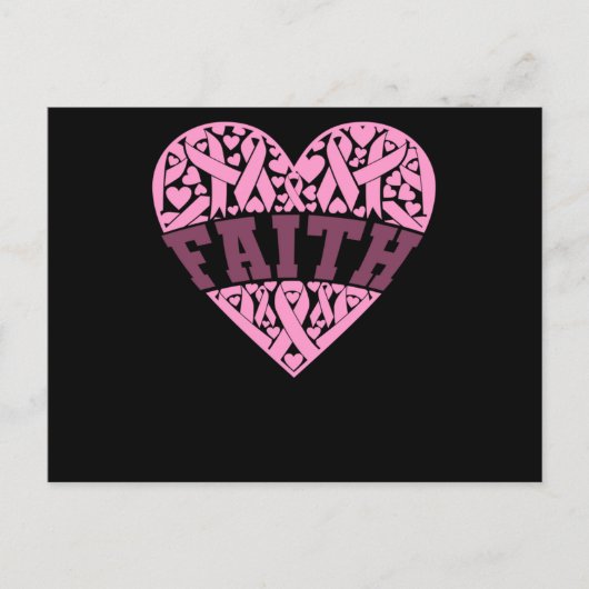 信仰ピンクハート乳がん認識度 案内ポストカード (正面)