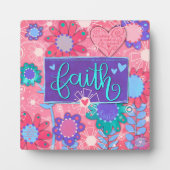 信仰ピンク感動的フローラかわいらし フォトプラーク (正面)