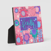 信仰ピンク感動的フローラかわいらし フォトプラーク (正面)