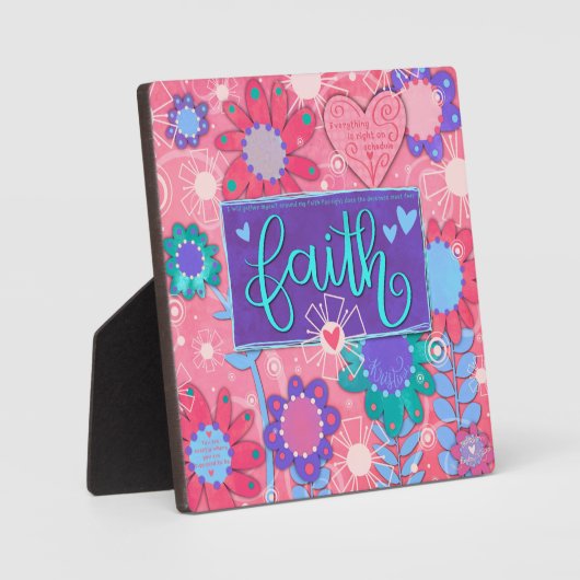 信仰ピンク感動的フローラかわいらし フォトプラーク (正面)