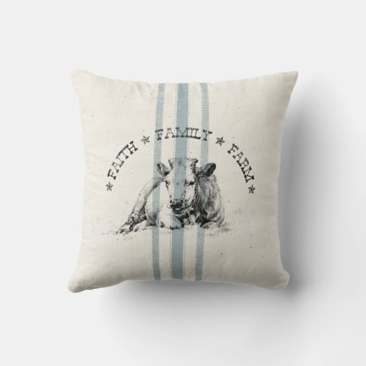 信仰ファミリーファームウシ クッション (裏面)