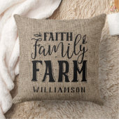 信仰ファミリーファームバーラップファミリーネームピロー クッション (ブランケット)