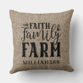信仰ファミリーファームバーラップファミリーネームピロー クッション (裏面)