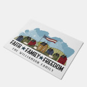 信仰ファミリーフリーダム素朴カントリードアマット ドアマット (アングル)