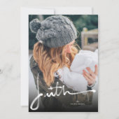 信仰ブラシ書道宗教クリスマスフォト シーズンカード (正面)