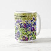 信仰ブルーボネツフラワー聖なる書物、 経典信仰マグ コーヒーマグカップ (正面右)