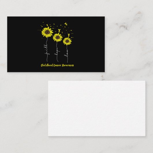 信仰ホープがひまわりを愛す小児がん粟根 名刺 (正面/裏面)