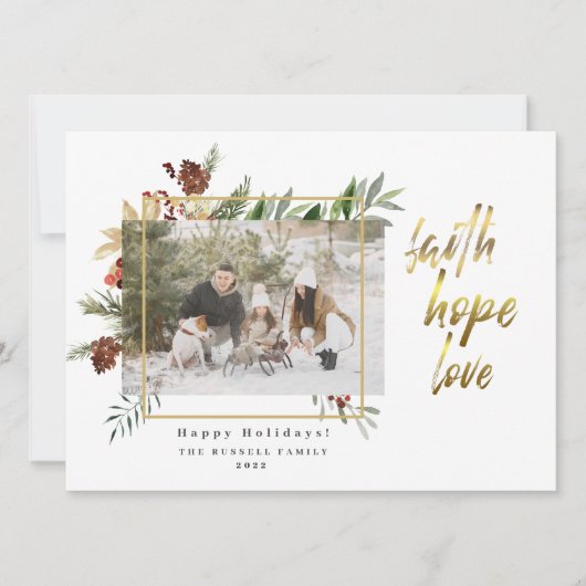 信仰ホープエレガントラブツー写真クリスマス シーズンカード (正面)