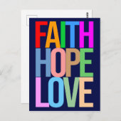 信仰ホープ愛の前向きカラフル ポストカード (正面/裏面)