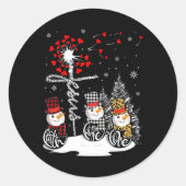 信仰ホープ愛雪だるまイエスダンデオンクリスチャン ラウンドシール (正面)