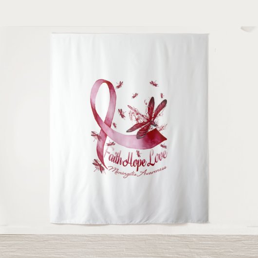 信仰ホープ愛髄膜炎認識度トンフライ タペストリー (正面)