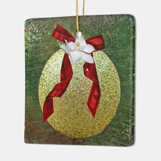 信仰マグノリアフラワークリスマスオーナメント セラミックオーナメント (左)