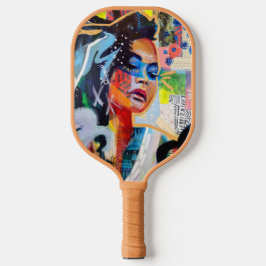 信仰モノグラムイニシャルレッド花模様 ピックルボールラケット