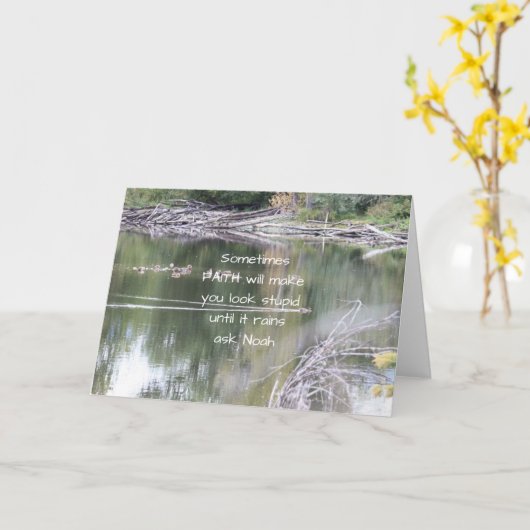 信仰ユー感動的モア引用文バイブル・クリスチャン カード (黄色い花)