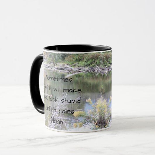 信仰ユー感動的モア引用文バイブル・クリスチャン マグカップ (正面左)