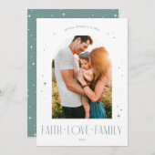 信仰ラブファミリーアモダンーチクリスマスブルー シーズンカード (正面/裏面)