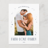 信仰ラブファミリーアモダンーチクリスマスブルー シーズンポストカード (正面)