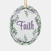 信仰ラベンダーユーカリ紫色の花の緑 セラミックオーナメント (右)