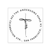 信仰レタリングラウンドファミリーネーム&差出人住所 ラバースタンプ (インプリント)