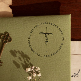 信仰レタリングラウンドファミリーネーム&差出人住所 ラバースタンプ