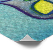 信仰ワードブルーバタフライアートプリントポスター ポスター (角)