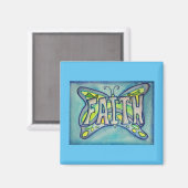 信仰ワードブルーバタフライカスタムアートマグネット マグネット (正面/裏面)