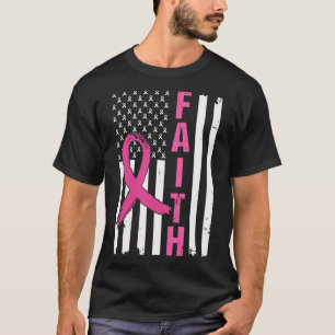 信仰乳癌認識度ピンクリボンアメリカ Tシャツ