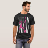 信仰乳癌認識度ピンクリボンアメリカ Tシャツ (正面フル)