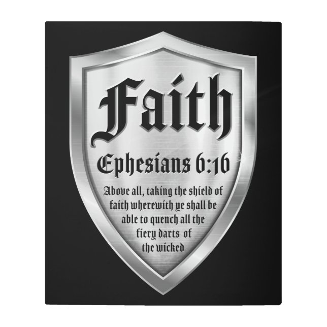 信仰保護キリスト教信仰聖書詩エフェソ人 メタルプリント (正面)