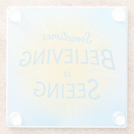 信仰信じのメッセージを見る ガラスコースター (裏面)