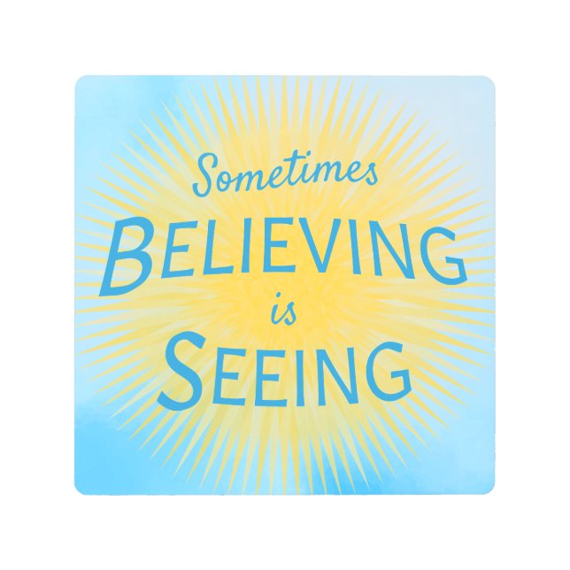 信仰信じのメッセージを見る メタルプリント (正面)