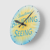 信仰信じのメッセージを見る ラウンド壁時計 (傾斜)