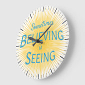 信仰信じのメッセージを見る ラージ壁時計 (傾斜)