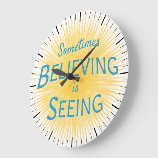 信仰信じのメッセージを見る ラージ壁時計 (傾斜)