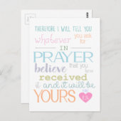 信仰信じ祈りの言葉マルコ11:24 bible verse mark ポストカード (正面/裏面)
