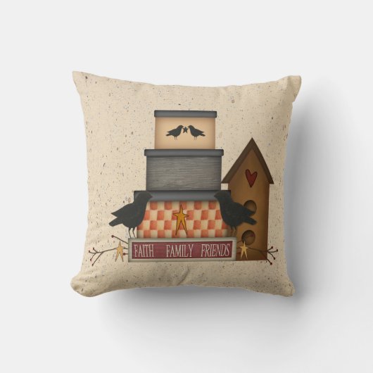 信仰初期の家族の友人枕 クッション (正面)