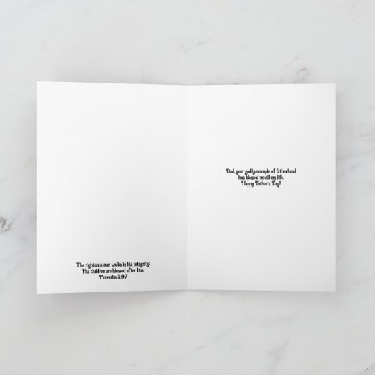 信仰十字神の父パパ父の日 カード (内部)