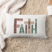 信仰可愛いカラフル聖句タイポグラフィ引用文 ランバークッション (ブランケット)