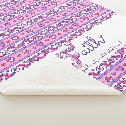 信仰名はハートと花芸術毛布を意味する シェルパブランケット (3/4)