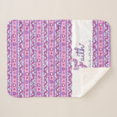 信仰名はハートと花芸術毛布を意味する シェルパブランケット (正面(横))