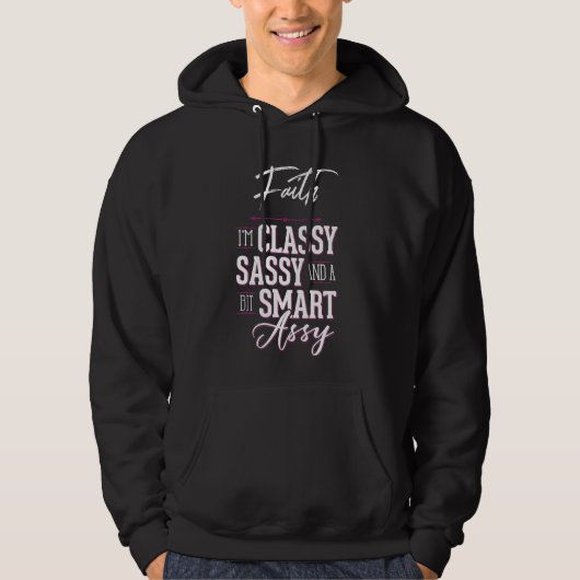 信仰名グラフィック女性 – Classy 頭が切れる Sassy パーカ (正面)