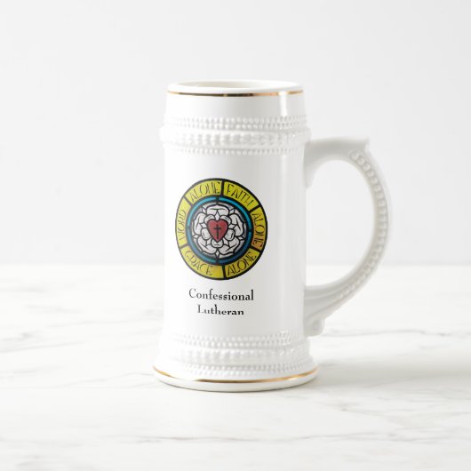 信仰告白のルター派のステイン ビールジョッキ (右)