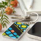 信仰回復の希望ステンドグラスカラフル窓 キーホルダー (正面右)