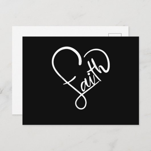 信仰型ハート形クリスチャン信者イエス神 インビテーションポストカード (正面/裏面)