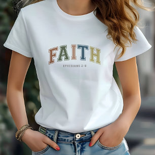 信仰多様性スタイル文字エペソ2:18 Tシャツ