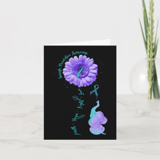 信仰希望と闘う愛の象の自殺予防 カード (正面)