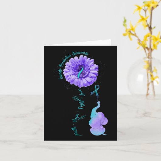 信仰希望と闘う愛の象の自殺予防 カード (黄色い花)