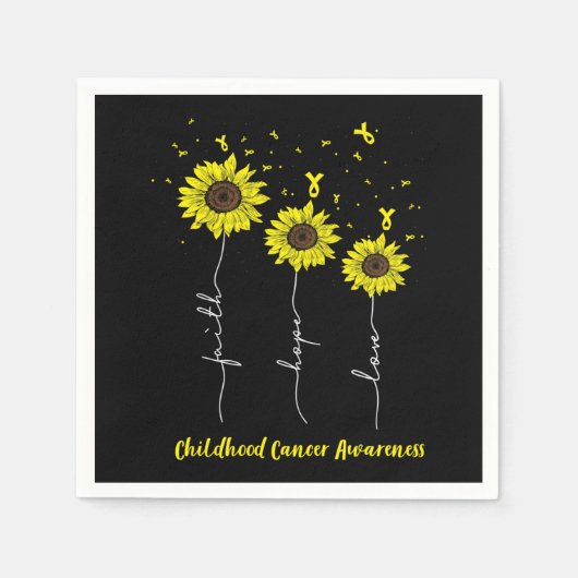 信仰希望ひまわり愛ひまわり幼少期がんアワレ スタンダードカクテルナプキン (正面)