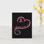 信仰希望ピンクのリボン胸がん待ち望む カード (黄色い花)